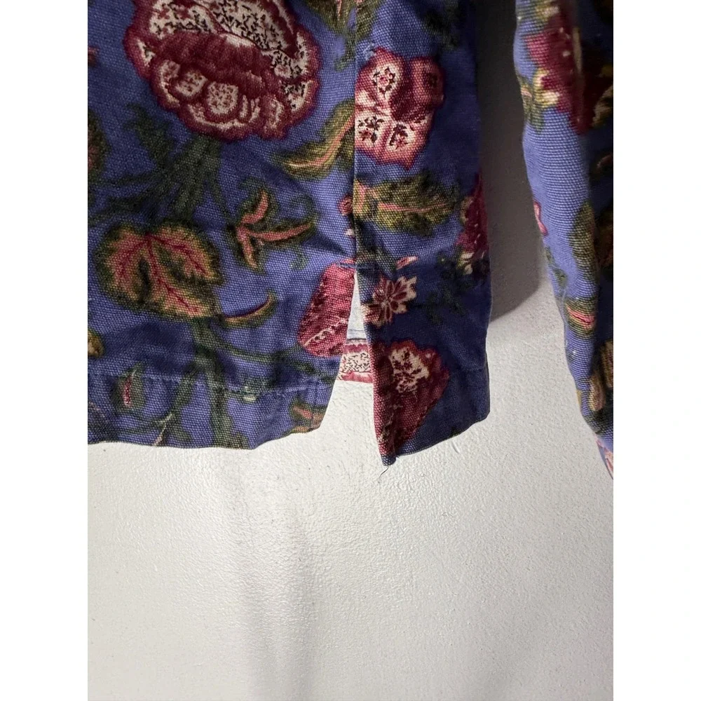 Appleseeds's floral chore coat blazer botanical‎ print periwinkle size 16M
